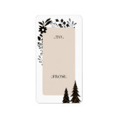 エレガントモダンクリスマス常緑樹&フローラ ラベル (正面)