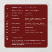 エレガントモダンクリムレッド結婚ズ プログラム (裏面)