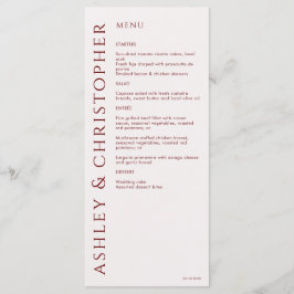 エレガントモダンクリムレッド結婚ズ メニュー