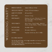 エレガントモダンクルミ結婚ブラウン プログラム (裏面)