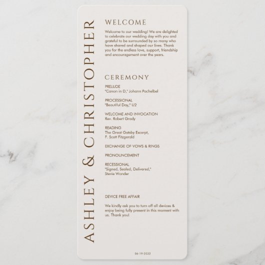 エレガントモダンクルミ結婚ブラウン プログラム (正面)