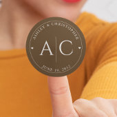 エレガントモダンクルミ結婚ブラウン ラウンドシール