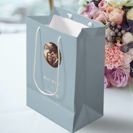 エレガントモダングパーソナライズされた結婚写真 ミディアムペーパーバッグ