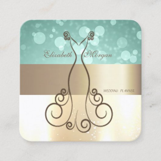 エレガントモダングラモフェイクルーズ,金ゴールド,《写真》ぼけ味,ドレス スクエア名刺 (正面)