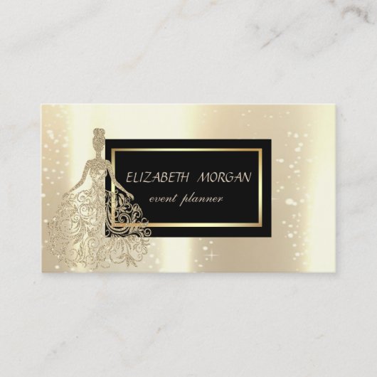 エレガントモダングラモルーズフェイク金ゴールド 名刺 (正面)