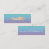 エレガントモダングリッターグラデーション、ブラシストローク スキニー名刺 (正面/裏面)