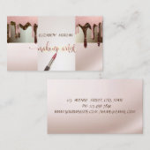エレガントモダングリッタードロップ、口紅、メイクアップ 名刺 (正面/裏面)