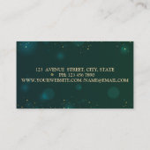 エレガントモダングリッターフェイクラッシュグリーン 名刺 (裏面)