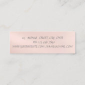 エレガントモダングリッターブラシストローク、ジオメトリック スキニー名刺 (裏面)