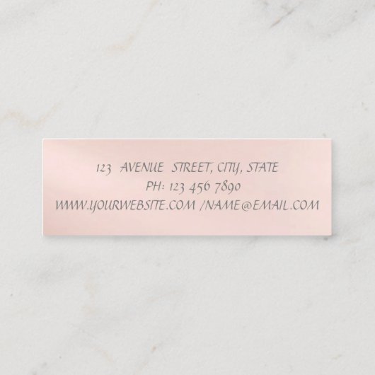 エレガントモダングリッターブラシストローク、ジオメトリック スキニー名刺 (裏面)