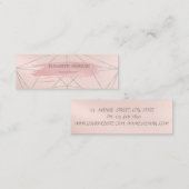 エレガントモダングリッターブラシストローク、ジオメトリック スキニー名刺 (正面/裏面)