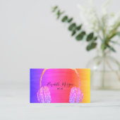 エレガントモダングリッターヘッドホンDJ カラフル 名刺 (スタンド正面)