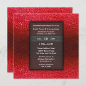 エレガントモダングリッター婚約ウェディングパーティー 招待状 (正面/裏面)