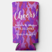 エレガントモダングリッター結婚パーティー スリム缶クーラー (正面)