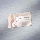 エレガントモダングリッター、女の子顔シルエット マグネット名刺 (インサイチュ)