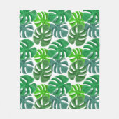 エレガントモダングリーンパーム離れズ フリースブランケット (正面)