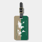 エレガントモダングリーンワールドマップ旅行 ラゲッジタグ (正面縦)