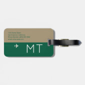 エレガントモダングリーンワールドマップ旅行 ラゲッジタグ (裏面横)