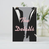 エレガントモダンゲイの結婚QRコード エンクロージャーカード (スタンド正面)