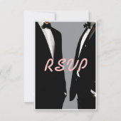 エレガントモダンゲイの結婚QRコード 出欠カード (正面)