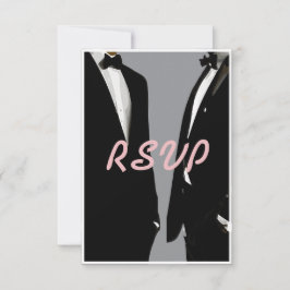 エレガントモダンゲイの結婚QRコード 出欠カード