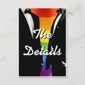 エレガントモダンゲイメンズ結婚レインボーQRコード エンクロージャーカード (正面)