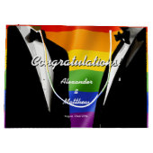 エレガントモダンゲイメン結婚ズレインボー ラージペーパーバッグ (裏面)