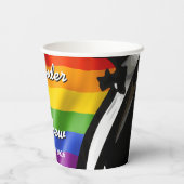 エレガントモダンゲイメン結婚ズレインボー 紙コップ (裏面)