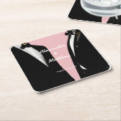 エレガントモダンゲイ結婚ズ スクエアペーパーコースター (アングル)