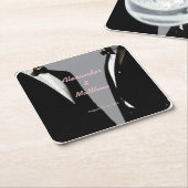 エレガントモダンゲイ結婚ズ スクエアペーパーコースター (アングル)