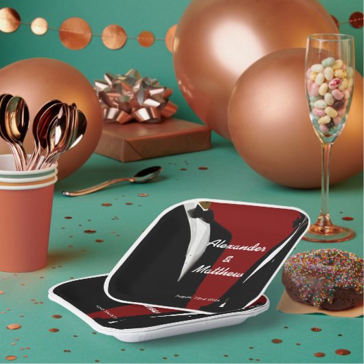 エレガントモダンゲイ結婚ズ ペーパープレート (複数)