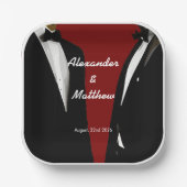 エレガントモダンゲイ結婚ズ ペーパープレート (正面)