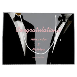 エレガントモダンゲイ結婚ズ ラージペーパーバッグ