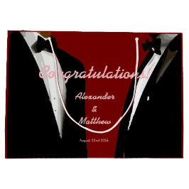 エレガントモダンゲイ結婚ズ ラージペーパーバッグ