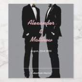 エレガントモダンゲイ結婚ズ ワインラベル (シングルラベル)