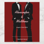 エレガントモダンゲイ結婚ズ ワインラベル (シングルラベル)