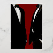 エレガントモダンゲイ結婚金ゴールド 箔招待状 (裏面)