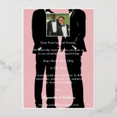 エレガントモダンゲイ結婚金ゴールド 箔招待状 (裏面)