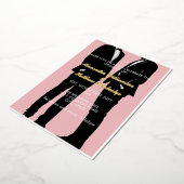 エレガントモダンゲイ結婚金ゴールド 箔招待状 (回転した状態)