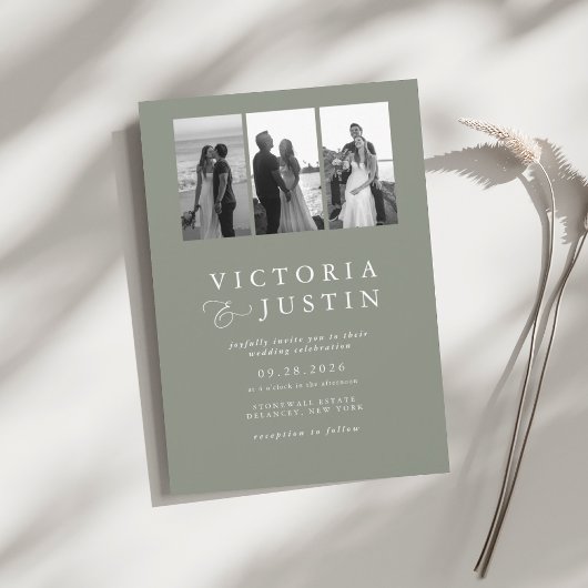 エレガントモダンコラージュ結婚の 招待状