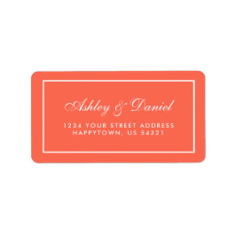 エレガントモダンコーラル結婚ホワイト ラベル