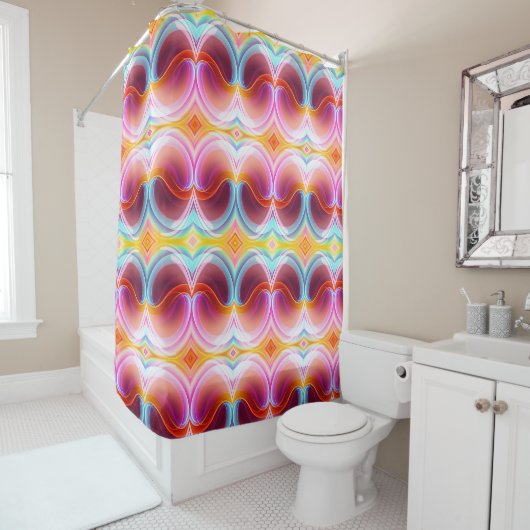 エレガントモダンサイケデリック抽象芸術 シャワーカーテン (インサイチュ)