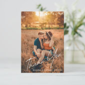 エレガントモダンシック結婚な手書き写真 サンキューカード (スタンド正面)
