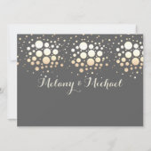 エレガントモダンシック金ゴールド/ブロンズ結婚紙吹雪 招待状 (裏面)