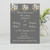 エレガントモダンシック金ゴールド/ブロンズ結婚紙吹雪 招待状 (スタンド正面)