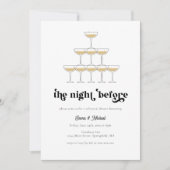 エレガントモダンシャンパンリハーサルディナー 招待状 (正面)