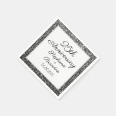 エレガントモダンシルバー25結婚周年記念 スタンダードカクテルナプキン (角)
