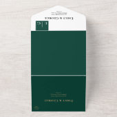 エレガントモダンシンプルエメラルドフォーマルシッ結婚ク オールインワン招待状 (外側)