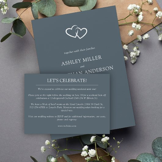 エレガントモダンシンプルエレメント結婚の エンクロージャーカード