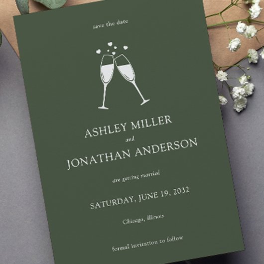 エレガントモダンシンプルエレメント結婚の セーブザデート